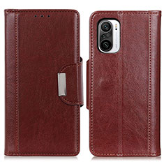 Funda de Cuero Cartera con Soporte Carcasa M01L para Xiaomi Redmi K40 Pro 5G Marron