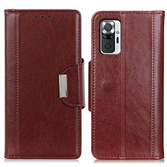 Funda de Cuero Cartera con Soporte Carcasa M01L para Xiaomi Redmi Note 10 Pro 4G Marron