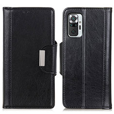 Funda de Cuero Cartera con Soporte Carcasa M01L para Xiaomi Redmi Note 10 Pro 4G Negro