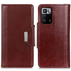 Funda de Cuero Cartera con Soporte Carcasa M01L para Xiaomi Redmi Note 10 Pro 5G Marron