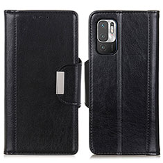 Funda de Cuero Cartera con Soporte Carcasa M01L para Xiaomi Redmi Note 10T 5G Negro