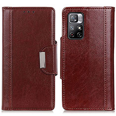 Funda de Cuero Cartera con Soporte Carcasa M01L para Xiaomi Redmi Note 11 5G Marron