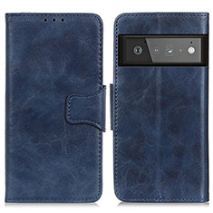 Funda de Cuero Cartera con Soporte Carcasa M02L para Google Pixel 6 Pro 5G Azul