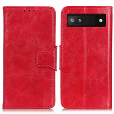 Funda de Cuero Cartera con Soporte Carcasa M02L para Google Pixel 6a 5G Rojo