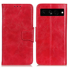 Funda de Cuero Cartera con Soporte Carcasa M02L para Google Pixel 7 Pro 5G Rojo