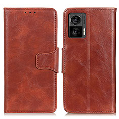 Funda de Cuero Cartera con Soporte Carcasa M02L para Motorola Moto Edge 30 Lite 5G Marron