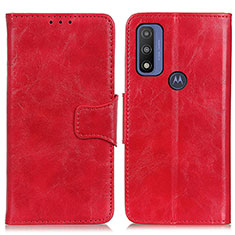 Funda de Cuero Cartera con Soporte Carcasa M02L para Motorola Moto G Pure Rojo