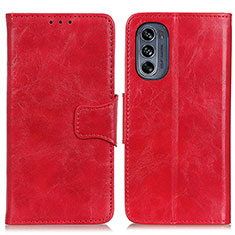 Funda de Cuero Cartera con Soporte Carcasa M02L para Motorola Moto G62 5G Rojo