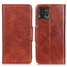 Funda de Cuero Cartera con Soporte Carcasa M02L para Motorola Moto G72 Marron