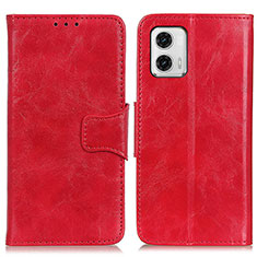 Funda de Cuero Cartera con Soporte Carcasa M02L para Motorola Moto G73 5G Rojo