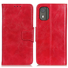 Funda de Cuero Cartera con Soporte Carcasa M02L para Nokia C02 Rojo