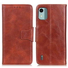 Funda de Cuero Cartera con Soporte Carcasa M02L para Nokia C12 Pro Marron