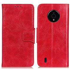 Funda de Cuero Cartera con Soporte Carcasa M02L para Nokia C200 Rojo
