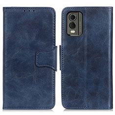 Funda de Cuero Cartera con Soporte Carcasa M02L para Nokia C32 Azul