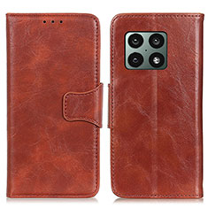 Funda de Cuero Cartera con Soporte Carcasa M02L para OnePlus 10 Pro 5G Marron