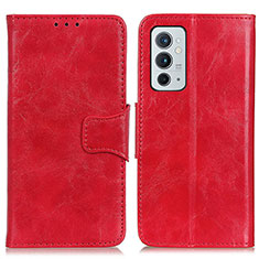 Funda de Cuero Cartera con Soporte Carcasa M02L para OnePlus 9RT 5G Rojo