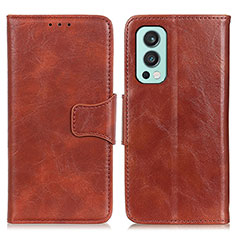 Funda de Cuero Cartera con Soporte Carcasa M02L para OnePlus Nord 2 5G Marron