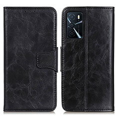 Funda de Cuero Cartera con Soporte Carcasa M02L para Oppo A16s Negro