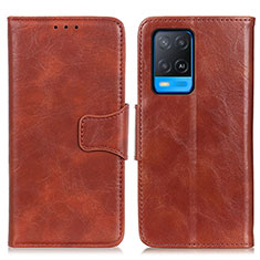 Funda de Cuero Cartera con Soporte Carcasa M02L para Oppo A54 4G Marron