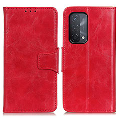 Funda de Cuero Cartera con Soporte Carcasa M02L para Oppo A74 5G Rojo