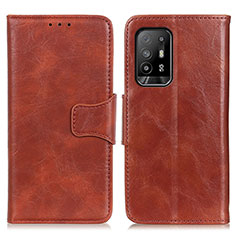 Funda de Cuero Cartera con Soporte Carcasa M02L para Oppo A94 5G Marron