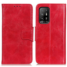 Funda de Cuero Cartera con Soporte Carcasa M02L para Oppo A94 5G Rojo