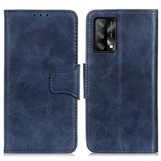 Funda de Cuero Cartera con Soporte Carcasa M02L para Oppo F19 Azul