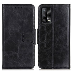 Funda de Cuero Cartera con Soporte Carcasa M02L para Oppo F19 Negro