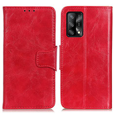 Funda de Cuero Cartera con Soporte Carcasa M02L para Oppo F19 Rojo