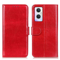 Funda de Cuero Cartera con Soporte Carcasa M02L para Oppo F21s Pro 5G Rojo