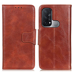 Funda de Cuero Cartera con Soporte Carcasa M02L para Oppo Reno5 A Marron