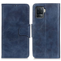 Funda de Cuero Cartera con Soporte Carcasa M02L para Oppo Reno5 F Azul