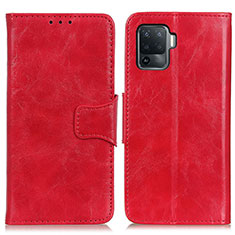 Funda de Cuero Cartera con Soporte Carcasa M02L para Oppo Reno5 F Rojo