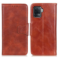 Funda de Cuero Cartera con Soporte Carcasa M02L para Oppo Reno5 Lite Marron