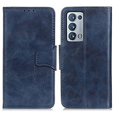 Funda de Cuero Cartera con Soporte Carcasa M02L para Oppo Reno6 Pro+ Plus 5G Azul