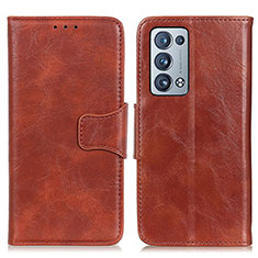 Funda de Cuero Cartera con Soporte Carcasa M02L para Oppo Reno6 Pro+ Plus 5G Marron