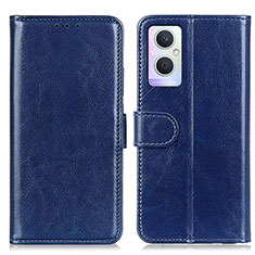 Funda de Cuero Cartera con Soporte Carcasa M02L para Oppo Reno7 Lite 5G Azul