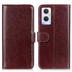 Funda de Cuero Cartera con Soporte Carcasa M02L para Oppo Reno7 Z 5G Marron