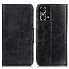 Funda de Cuero Cartera con Soporte Carcasa M02L para Oppo Reno8 4G Negro