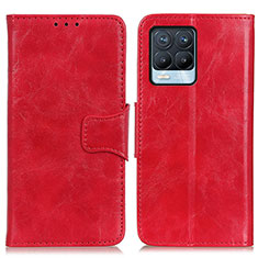 Funda de Cuero Cartera con Soporte Carcasa M02L para Realme 8 4G Rojo