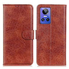 Funda de Cuero Cartera con Soporte Carcasa M02L para Realme GT Neo3 5G Marron