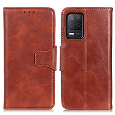 Funda de Cuero Cartera con Soporte Carcasa M02L para Realme Q3 5G Marron