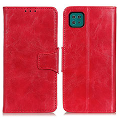 Funda de Cuero Cartera con Soporte Carcasa M02L para Samsung Galaxy A22 5G Rojo