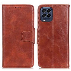 Funda de Cuero Cartera con Soporte Carcasa M02L para Samsung Galaxy M53 5G Marron