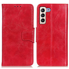 Funda de Cuero Cartera con Soporte Carcasa M02L para Samsung Galaxy S21 FE 5G Rojo