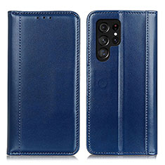 Funda de Cuero Cartera con Soporte Carcasa M02L para Samsung Galaxy S23 Ultra 5G Azul