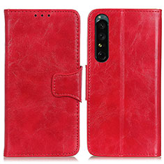 Funda de Cuero Cartera con Soporte Carcasa M02L para Sony Xperia 1 IV SO-51C Rojo