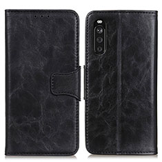 Funda de Cuero Cartera con Soporte Carcasa M02L para Sony Xperia 10 III Lite Negro