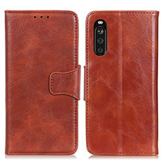 Funda de Cuero Cartera con Soporte Carcasa M02L para Sony Xperia 10 III Marron