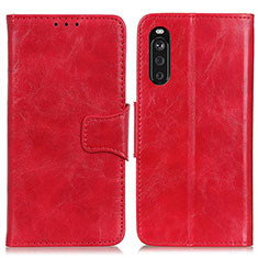 Funda de Cuero Cartera con Soporte Carcasa M02L para Sony Xperia 10 III Rojo